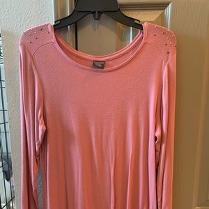 Pink bedazzled hi-low sweater